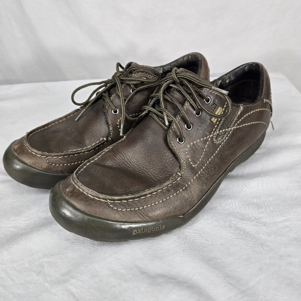 Patagonia Fudd Waterproof Leather Mens 8.5 Brown Lace-up Performance Shoes